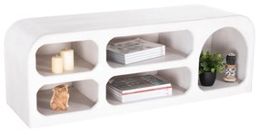 Έπιπλο τηλεόρασης HANDYR Μασίφ Ξύλο Mango σε Λευκό 130x40x45Yεκ. 130x40x45 εκ.