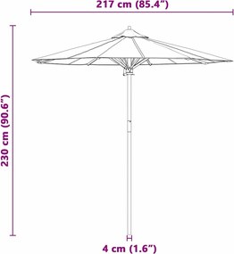 vidaXL Ομπρέλα Κήπου Κρέμες λευκό Ø 270 x 260 εκ Μπαμπού