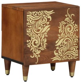 Κομοδίνο με Πόρτα Μέλι Καφέ 40 x 33 x 46 εκ. Στερεό ξύλο μάνγκο