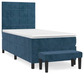 ΚΡΕΒΑΤΙ BOXSPRING ΜΕ ΣΤΡΩΜΑ ΣΚΟΥΡΟ ΜΠΛΕ 80 X 200 ΕΚ. ΒΕΛΟΥΔΙΝΟ 3137813