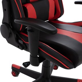 Καρέκλα Γραφείου Gaming Docks Μαύρο Κόκκινο Pu 67x70x130 Εκ.