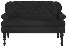 vidaXL Παγκάκι με Πλάτη Μαύρο 119,5x64,5x75 εκ. Βελούδινο