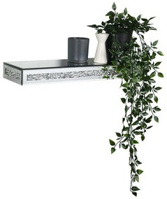 Ράφι Τοίχου Zoe 1420200 50x15x5,5cm Glitter Effect Mirror Clear