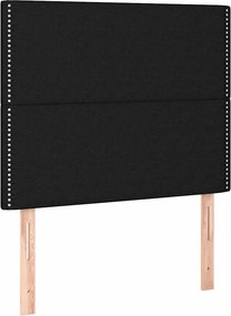 vidaXL Κρεβάτι Boxspring με Στρώμα &amp; LED Μαύρο 100x200 εκ. Υφασμάτινο