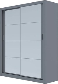 Ντουλάπα Reflex Γκρι με καθρέφτη 180x60x215cm
