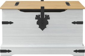 vidaXL storage box με ράφι Λευκό 78 x 78 x 45 εκ. Στερεά ξυλεία πεύκου