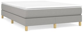 vidaXL Κρεβάτι Boxspring με Στρώμα Ανοιχτό Γκρι 140x190 εκ. Υφασμάτινο