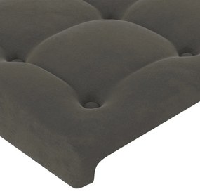 Κεφαλάρι με Πτερύγια Σκούρο Γκρι 163x16x78/88 εκ. Βελούδινο - Γκρι