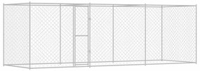 vidaXL Κλουβί σκύλου Ασημί 600 x 200 x 256 εκ. Επικαλυμμένος Χάλυβας