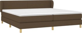 vidaXL Κρεβάτι Boxspring με Στρώμα Σκούρο Καφέ 200x200 εκ. Υφασμάτινο