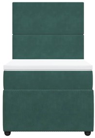 vidaXL Κρεβάτι Boxspring με Στρώμα Σκούρο Πράσινο 80x200 εκ. Βελούδινο