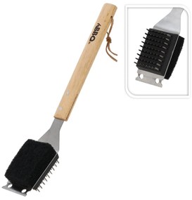 Βούρτσα καθαρισμού σχάρας BBQ με ξύλινη λαβή - 40cm