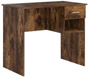 vidaXL Γραφείο με αποθήκευση Καπνιστού δρυ 90x49.5x75 εκ. Επεξεργασμένο ξύλο