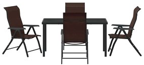 vidaXL Σέτ φαγητού για κήπο 5 pcs Καφέ Πολυ ράταν