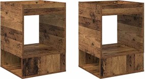 vidaXL End Table 2 pcs Παλιό ξύλο 40 x 40 x 56 εκ. Επεξεργασμένο ξύλο