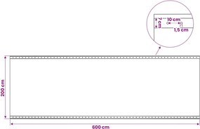 vidaXL Μουσαμάς με Ύφανση Leno Λευκός 2 x 6 μ. 260 γρ./μ²