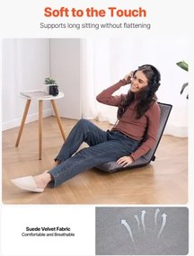 VEVOR Floor Chair with Back Support Folding Floor Chair 6 Adjustable Positions