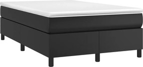 vidaXL Κρεβάτι Boxspring με Στρώμα Μαύρο 120x190εκ.από Συνθετικό Δέρμα