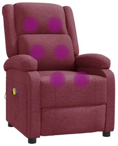 vidaXL Πολυθρόνα Μπερζέρα Μασάζ Μπορντό Υφασμάτινη