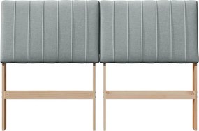 vidaXL Ταπετσαρισμένο κεφαλάρι Ανοιχτό γκρι 135 cm
