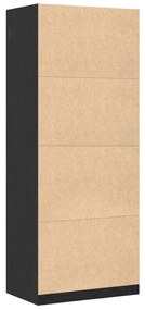 vidaXL Ντουλάπα Black Oak  - 80 x 50 x 200 cm, Φτιαγμένη από επεξεργασμένο ξύλο