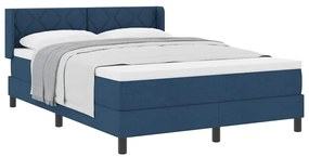 vidaXL Κρεβάτι box spring με στρώμα με στρώμα Μπλε 140 x 200 cm