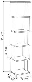 Βιβλιοθήκη - στήλη Piri pakoworld λευκό μελαμίνης 35x30x161εκ (1 τεμάχια)