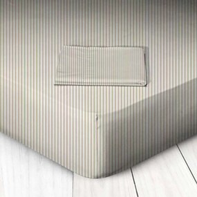 Bonsai Home Κατωσέντονο Διπλό 160×200+25 MS Line Ριγέ με Λάστιχο Μπεζ