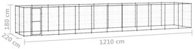 vidaXL Κλουβί Σκύλου Εξωτερικού Χώρου 26,62 μ² από Ατσάλι