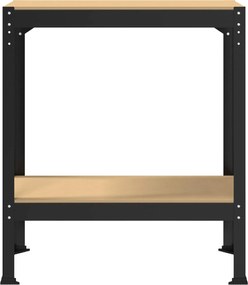 vidaXL Εργαστηριακός πάγκος με ράφι Μαύρο 81 x 41 x 91 εκ.