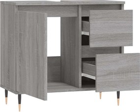 vidaXL Ντουλάπι Μπάνιου Γκρι Sonoma 65x33x60 εκ. Επεξεργασμένο Ξύλο