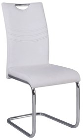 Καρέκλα Croft White ΕΜ914,1 43X58X97 cm Σετ 4τμχ Μέταλλο,Τεχνόδερμα