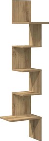 vidaXL Γωνιακό ράφι τοίχου Δρυς τεχνίτης 32x32x127,5 cm