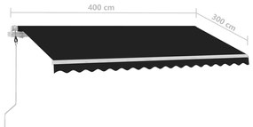 Τέντα Αυτόματη Ανεξάρτητη Ανθρακί 400 x 300 εκ. - Ανθρακί