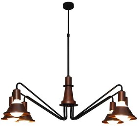 Φωτιστικό Οροφής Κρεμαστό Led HL-3521-6 77-3765 Emily Old Copper &amp; Black  Homelighting Μέταλλο