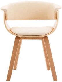 vidaXL Καρέκλες Τραπεζαρίας 6 τεμ. Κρεμ Λυγισμένο Ξύλο/Συνθετικό Δέρμα