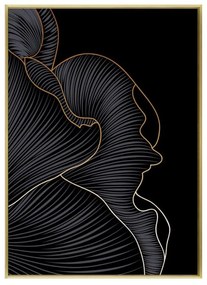 Κάδρο Σε Καμβά Mets 1 022866 51,5x71,5xH3,5cm Black-Gold Vertical Ξύλο, Καμβάς