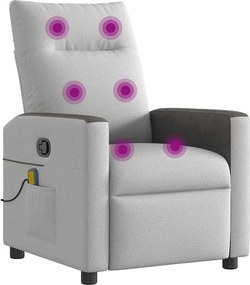 vidaXL καρέκλα ανάκλισης μασάζ Cloud Grey Fabric