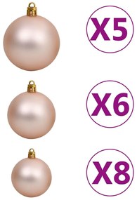 vidaXL Χριστουγεν Δέντρο Προφωτ.Τεχνητό Μπάλες Slim Πράσινο 210εκ