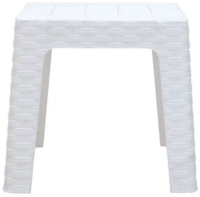 Τραπέζι Monaco pakoworld PP rattan λευκό 42x42x42εκ