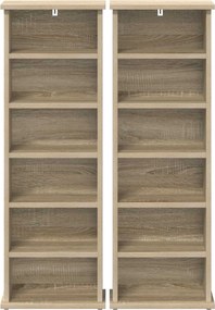 vidaXL Ντουλάπα CD 2 τμχ. Sonoma Δρυς 60 x 17 x 92 εκ.