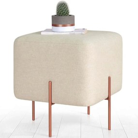 Σκαμπό Copper 209FLF1188 40x40x42cm Cream