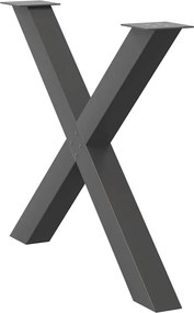 vidaXL Πόδια Τραπεζαρίας σε Σχήμα Χ 3 τεμ. Ανθρακί 90x(72-73) εκ. Ατσάλι