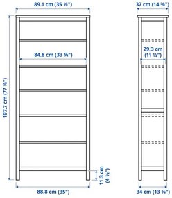 HEMNES βιβλιοθήκη, 90x197 cm 105.306.31