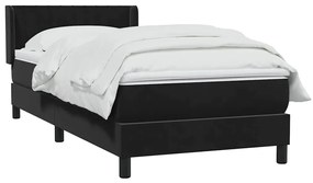 vidaXL Κρεβάτι Boxspring με Στρώμα Μαύρο 90x220 εκ. Βελούδινο