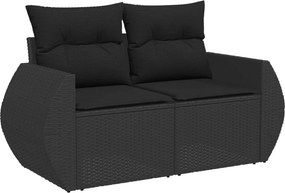 vidaXL Σετ Καναπέ 6 τμχ. Μαύρο 55 x 55 x 37 εκ Πολυ-ρακί και Χάλυβας