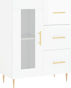 vidaXL Ντουλάπι Γυαλιστερό Λευκό 69,5x34x90 εκ. Επεξεργασμένο Ξύλο