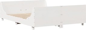 vidaXL Σκελετός Κρεβ. Χωρίς Στρώμα Λευκό 140x190 εκ Μασίφ Πεύκο
