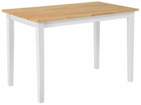 Τραπέζι Berwyn 1010, Ανοιχτό χρώμα ξύλου, Άσπρο, 74x75x120cm, 23 kg, Ξύλο, Ξύλο: Καουτσούκ | Epipla1.gr
