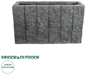 20765 GloboStar® Artificial Garden PELLEGRINO 20765 Επιδαπέδιο Πολυεστερικό Τσιμεντένιο Κασπώ Γλάστρα - Flower Pot Γκρι Μ100 x Π31 x Υ60cm